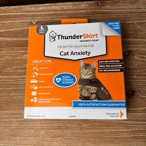 Thunder Shirt Cat Anxiety Jacket, Solid Gray Large (13 lbs+) OPEN BOX